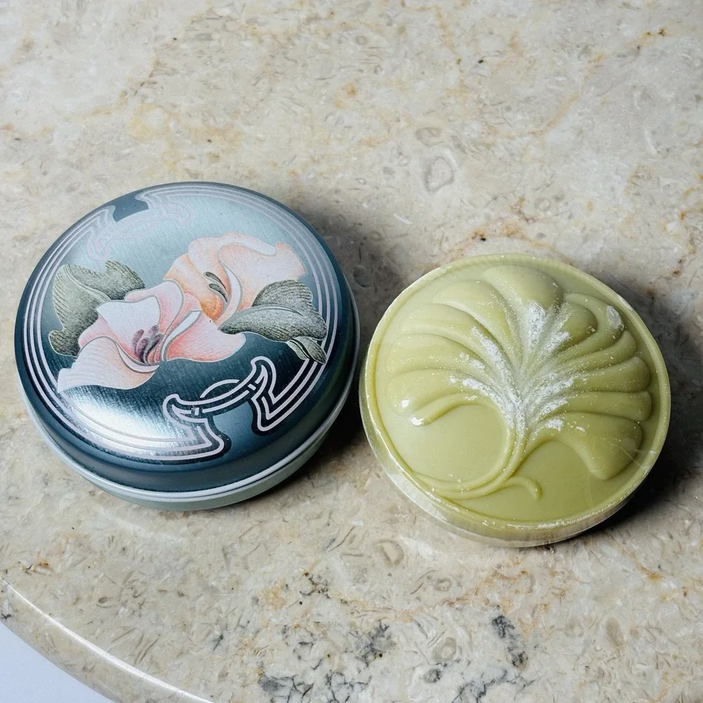 Vintage Rare Perfumes Cacharel France Floral Metal‎ Soap Tin/ Trinket Box
